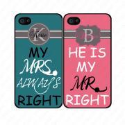 Mr right and Mrs always right Monogram couple love - iphone 4 4s case iphone 5 5s 5c case iphone 6 6 plus case ipod touch 4 5 case, Galaxy S2 3 4 mini S5 note 1 2 3 case