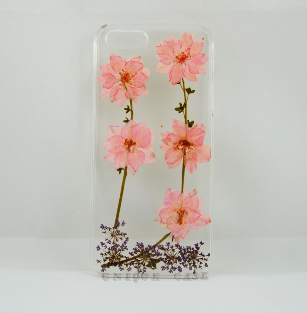Pressed Flower Iphone 5 Case Real Flower Iphone 4s 5s 5c Case, Pink Larkspur Iphone 6 Case, Real Flower S2 S3 S4 Mini S5 Lg G2 M7 Z10 Case