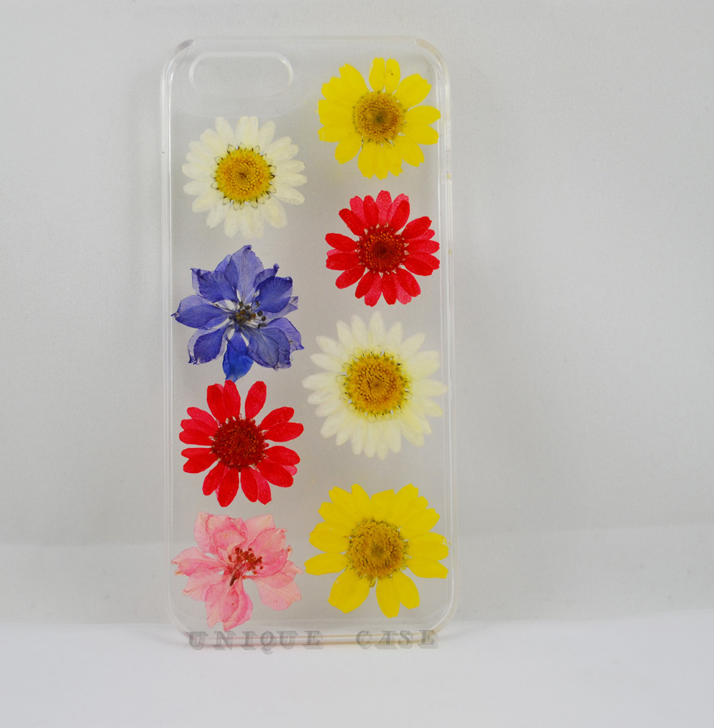 Pressed Flower Iphone 4s Case Real Flower Iphone 5 5s 5c Case, Colorful Daisy And Larkspur Iphone 6 Case, Real Flower S2 S3 S4 Mini S5 Lg G2 M7