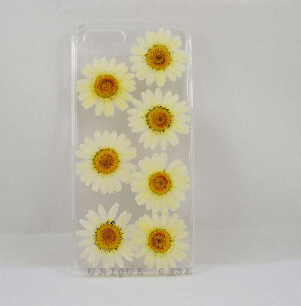 Pressed Flower Iphone 4s Case Real Flower Iphone 5 5s 5c Case, Lovely White Daisy Iphone 6 Case, Real Flower S2 S3 S4 Mini S5 Lg G2 M7 Z10 Case