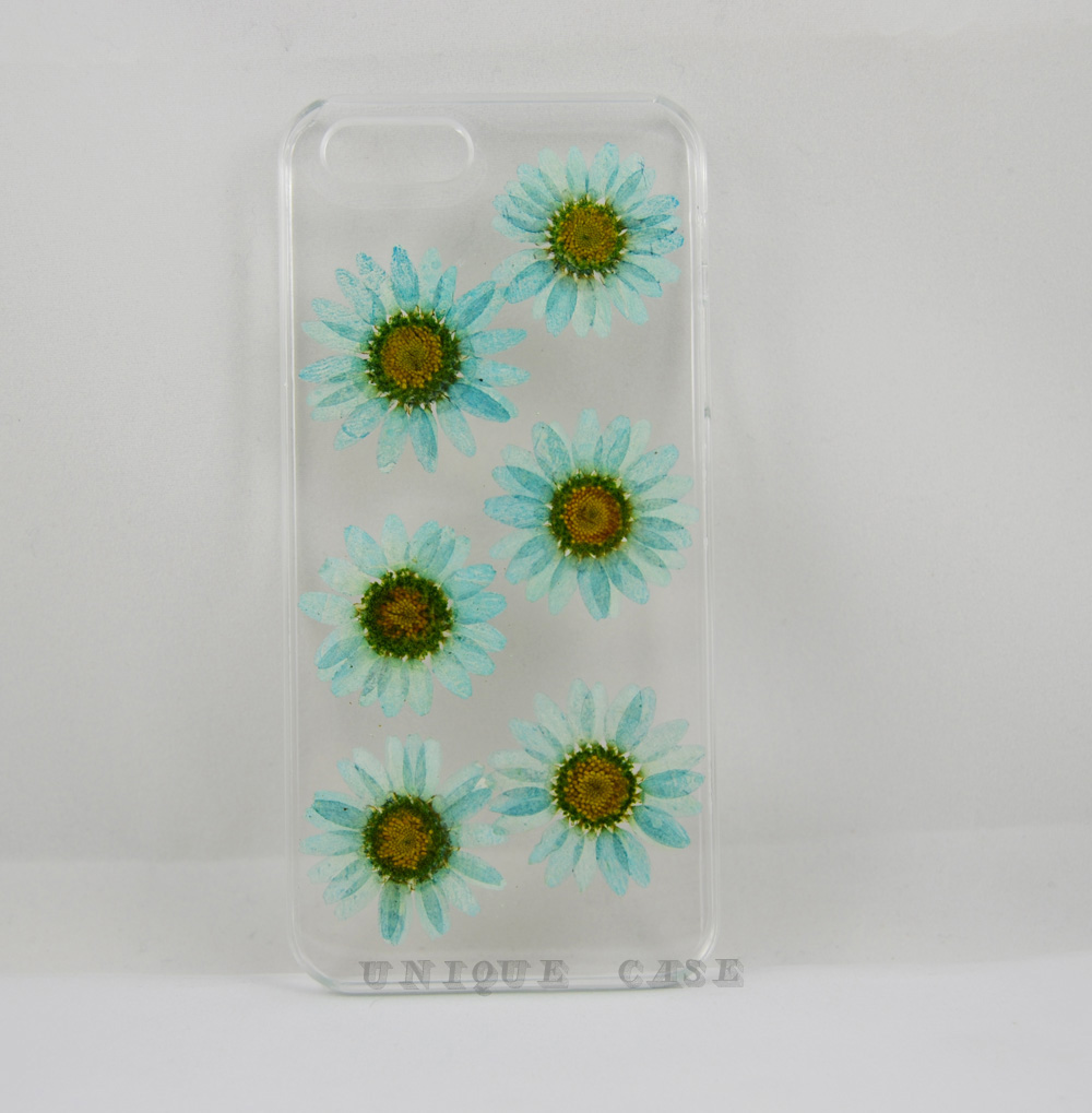 Pressed Flower Iphone 6 Case Real Flower Iphone 5 5s 5c Case, Light Blue Daisy Iphone 4s Case, Real Flower S2 S3 S4 Mini S5 Lg G2 M7 Z10 Case