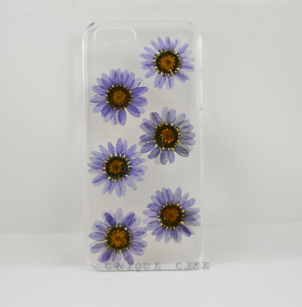 Pressed Flower Iphone 4 Case Real Flower Iphone 5 5s 5c Case, Purple Daisy Iphone 6 Case, Real Flower S2 S3 S4 Mini S5 Lg G2 M7 Z10 Case