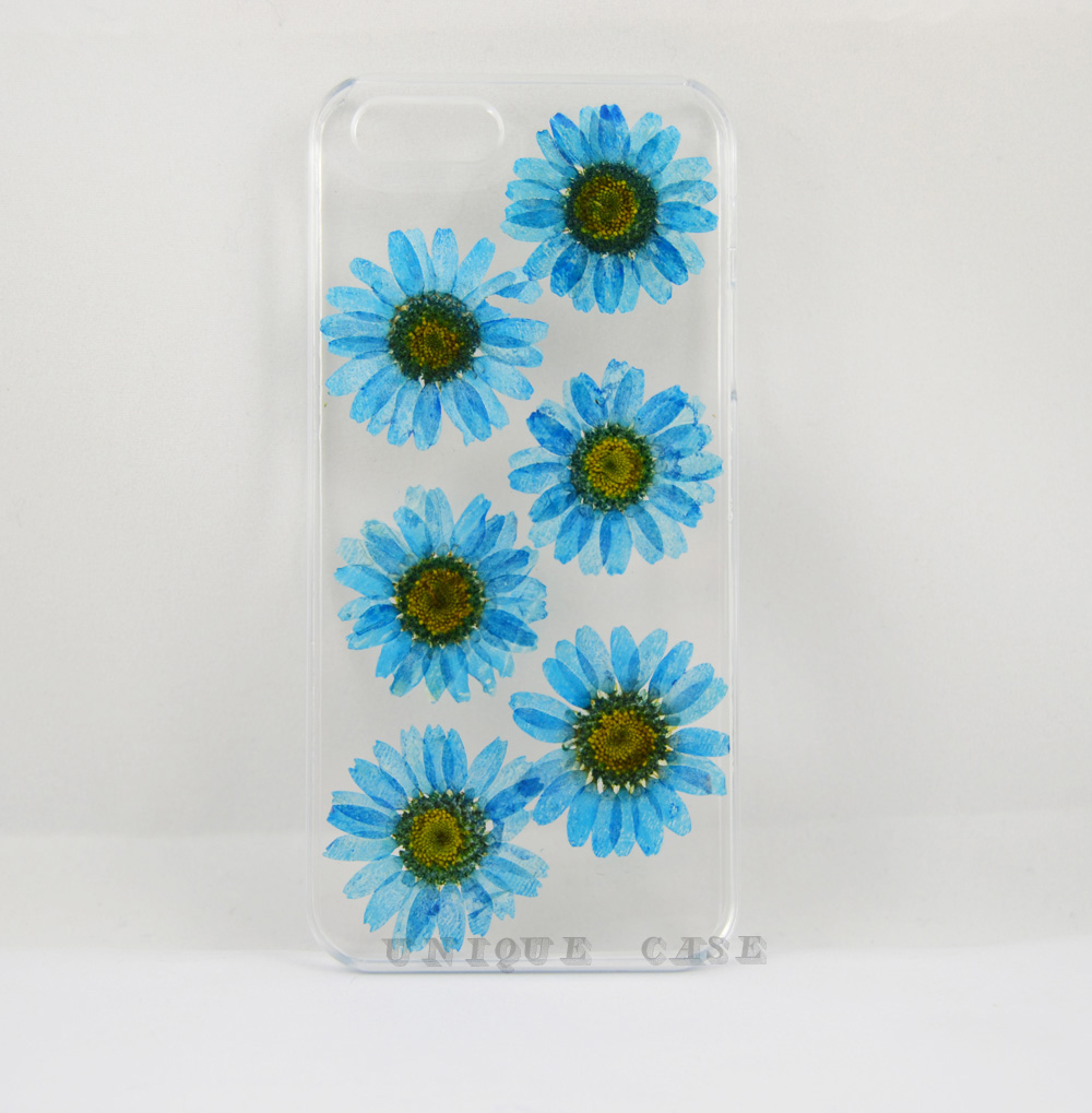 Pressed Flower Iphone 4 Case Real Flower Iphone 5 5s 5c Case, Blue Daisy Iphone 6 Case, Real Flower S2 S3 S4 Mini S5 Lg G2 M7 Z10 Case