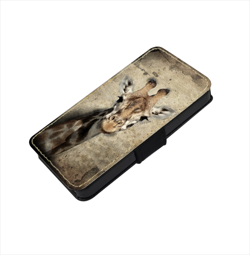 Vintage Giraffe - Canvas Pu Leatherette Flip Wallet Iphone 4 4s Case Iphone 5 5s 5c Case, S2 I9100 S3 I9300 S4 I9500 S5 Case Note 1 2 3 Case